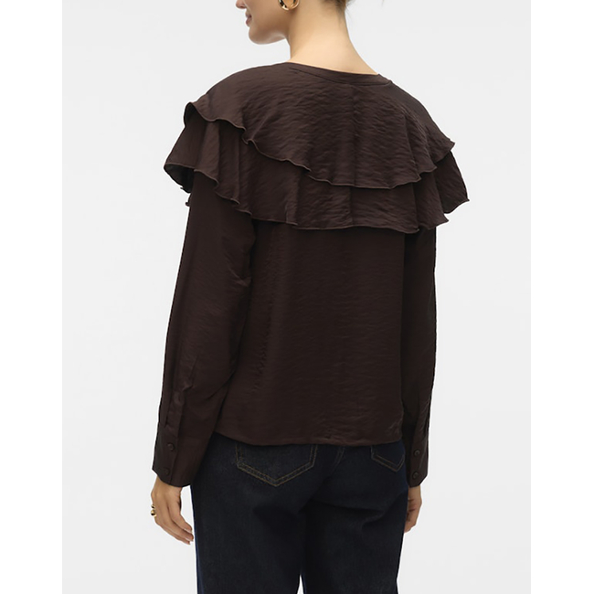 Product VERO MODA VMLIZZI LS FLOUNCE TOP WVN GA base image