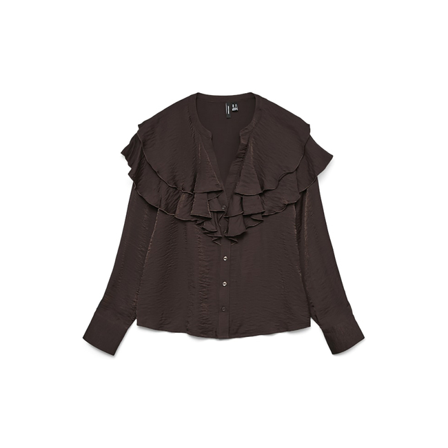 Product VERO MODA VMLIZZI LS FLOUNCE TOP WVN GA base image