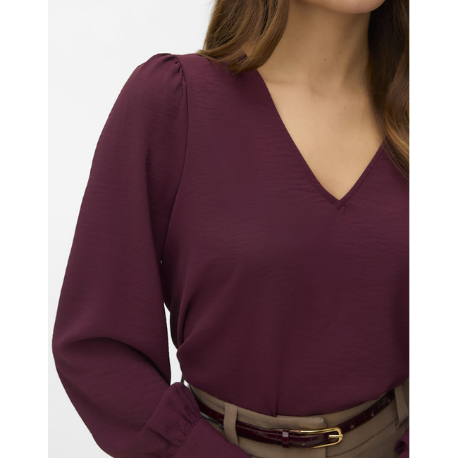 Product VERO MODA VMESME LS V-NECK TOP WVN GA base image