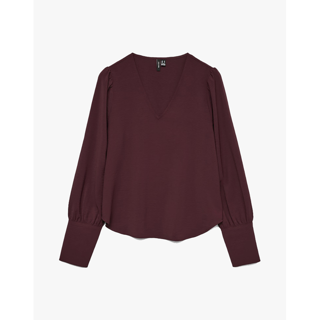 Product VERO MODA VMESME LS V-NECK TOP WVN GA base image