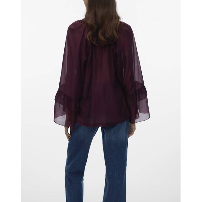 Product VERO MODA VMJENNA 7/8 FRILL TOP WVN GA base image