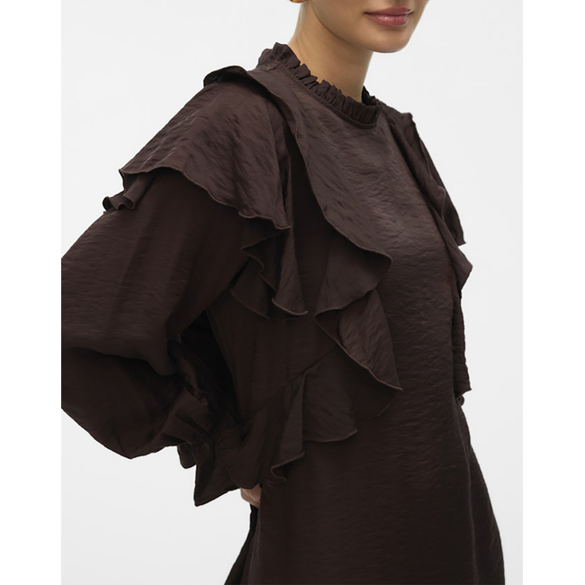 Product VERO MODA VMLIZZI LS SHORT FLOUNCE DRESS WVN GA base image