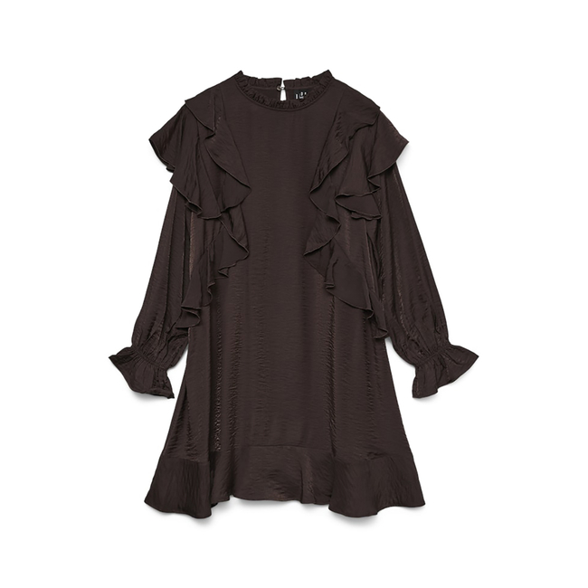 Product VERO MODA VMLIZZI LS SHORT FLOUNCE DRESS WVN GA base image