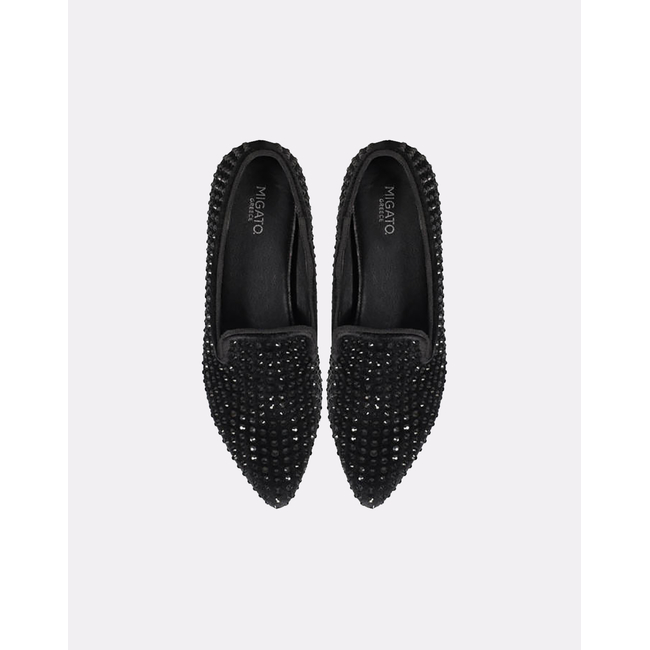 Product MIGATO VELVET SHOES WITH DECOR. RHINESTONE BLACK base image