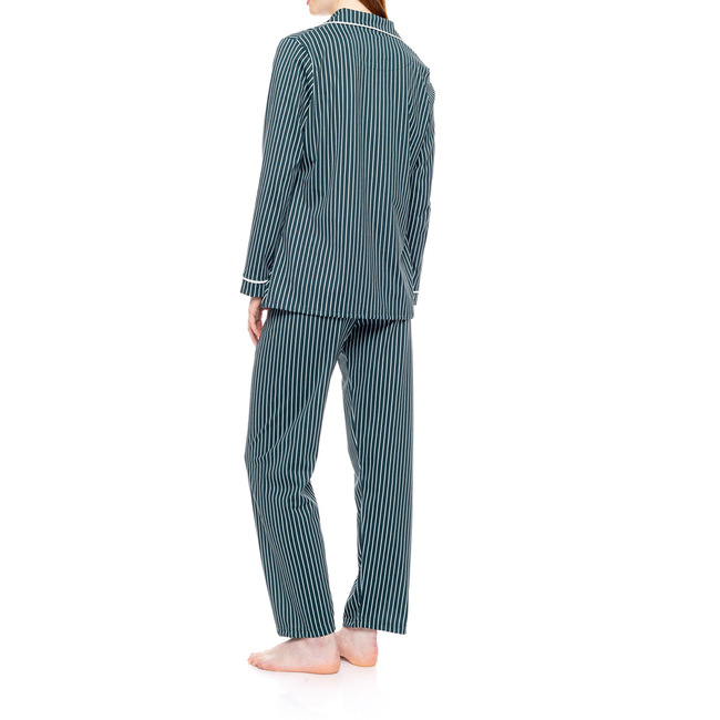 Product PINK LABEL PYJAMA BUTTONED GREEN FOREST STRIPES base image