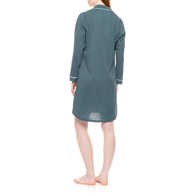 Product PINK LABEL NIGHTGOWN BUTTONED GREEN FOREST STRIPES base image