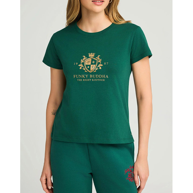 Product FUNKY BUDDHA Γυναικεία Μπλούζα Με Κοντό Μανίκι Και Τύπωμα base image