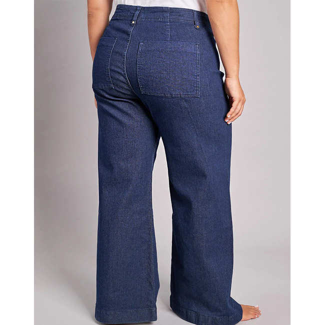 Product PARABITA Παντελόνι Τζιν wide leg blue με ραφές base image