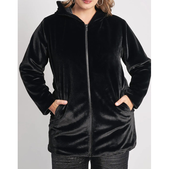 Product PARABITA Ζακέτα γούνινη με κουκούλα base image