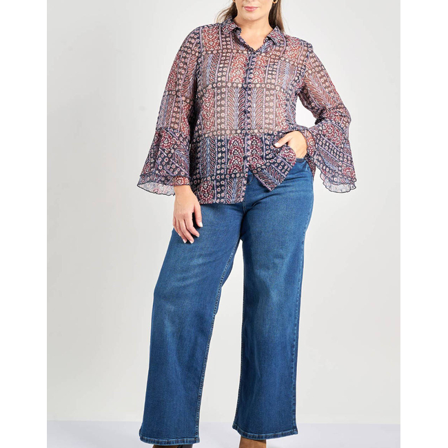 Product PARABITA Πουκάμισο chiffon boho εμπριμέ base image