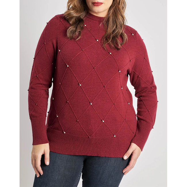 Product PARABITA Πλεκτή μπλούζα με διακοσμητικές πέρλες base image