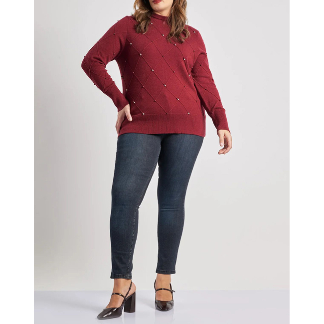 Product PARABITA Πλεκτή μπλούζα με διακοσμητικές πέρλες base image