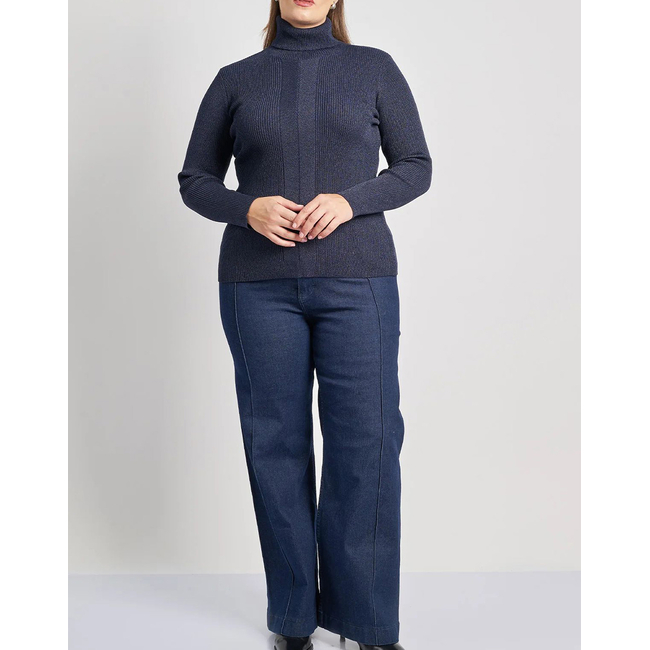 Product PARABITA Πλεκτή μπλούζα ζιβάγκο με lurex και ριπ base image