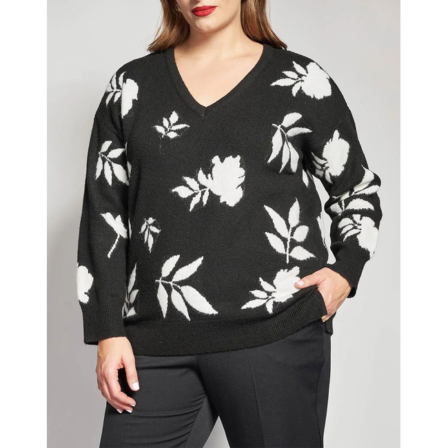 Product PARABITA Πλεκτή μπλούζα με λουλούδια base image