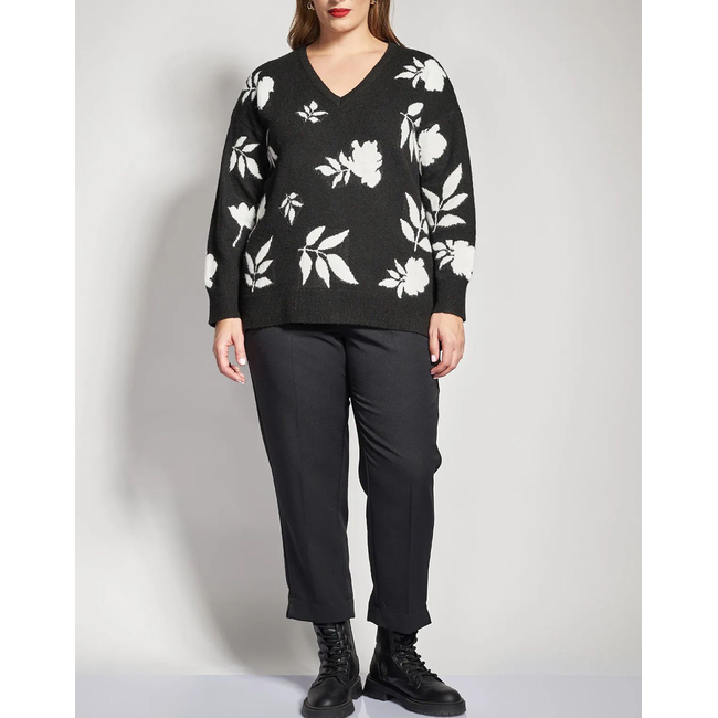 Product PARABITA Πλεκτή μπλούζα με λουλούδια base image