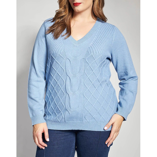 Product PARABITA Πλεκτή μπλούζα με σχέδιο πλεξούδα base image