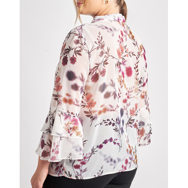 Product PARABITA Μπλούζα chiffon με γραβάτα εμπριμέ base image