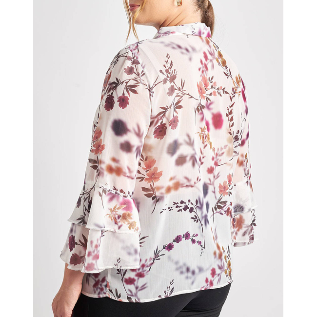 Product PARABITA Μπλούζα chiffon με γραβάτα εμπριμέ base image
