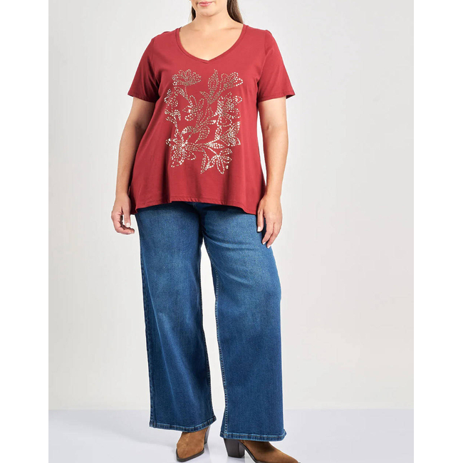 Product PARABITA T-Shirt βαμβακερό με φλοράλ foil τύπωμα base image