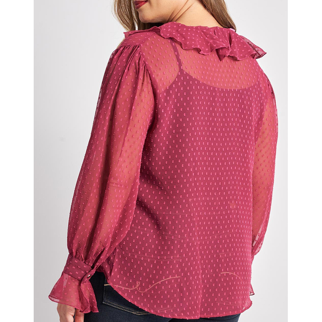 Product PARABITA Μπλούζα chiffon plumetti με βολάν base image