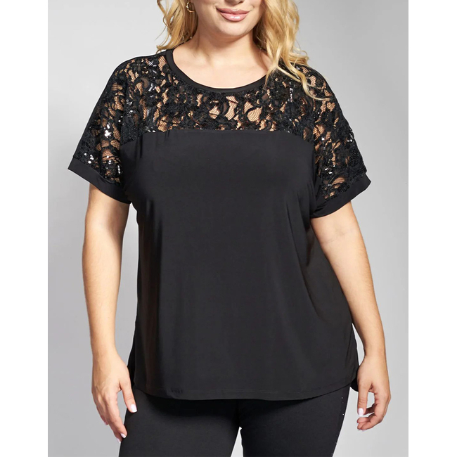 Product PARABITA Μπλούζα ελαστική με δαντέλα base image