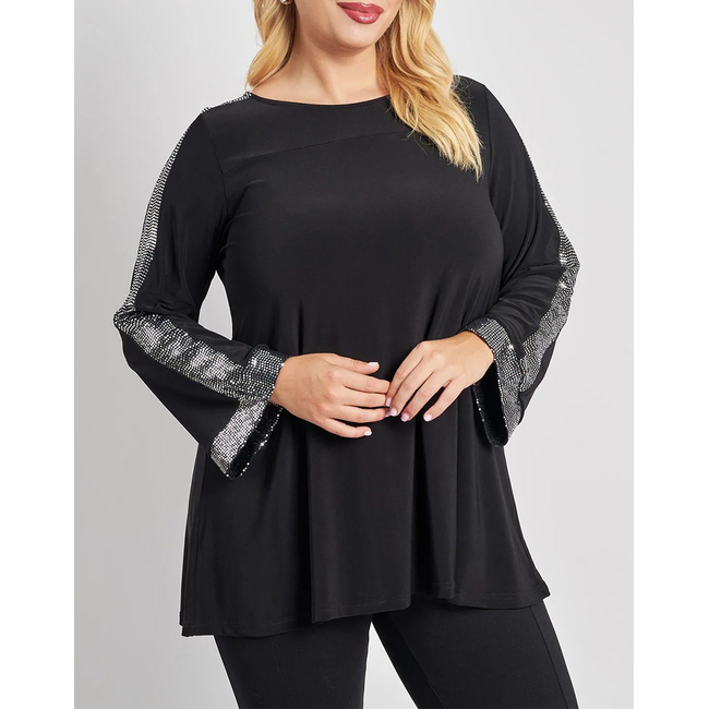 Product PARABITA Μπλούζα με φαρδύ μανίκι και παγιέτες base image