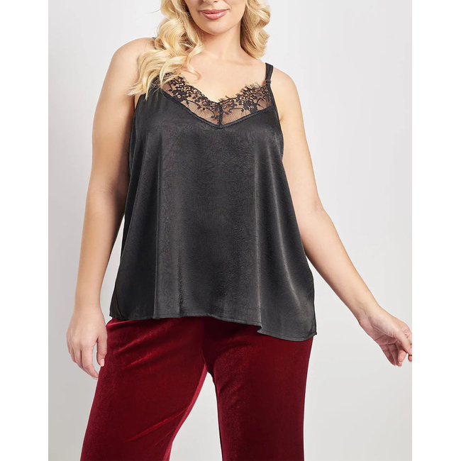 Product PARABITA Σατέν τοπ με τιράντες και δαντέλα base image