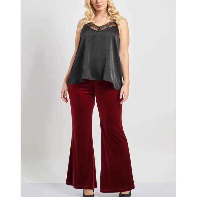 Product PARABITA Σατέν τοπ με τιράντες και δαντέλα base image