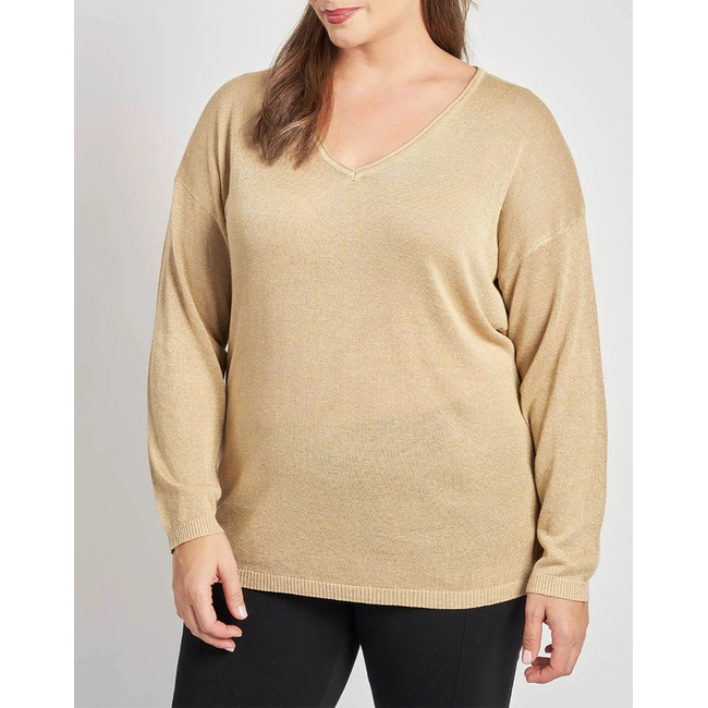 Product PARABITA Πλεκτό τοπ με V και lurex base image