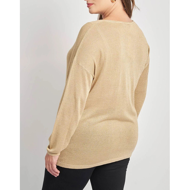 Product PARABITA Πλεκτό τοπ με V και lurex base image