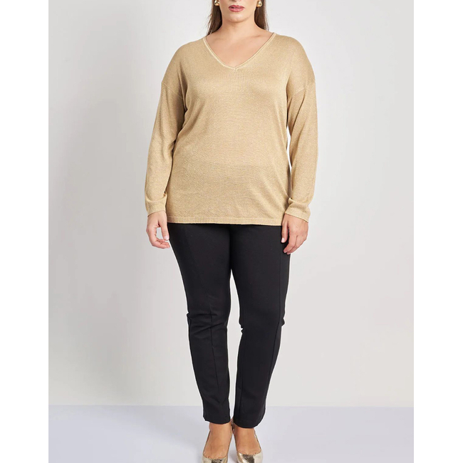 Product PARABITA Πλεκτό τοπ με V και lurex base image