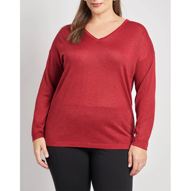 Product PARABITA Πλεκτό τοπ με V και lurex base image