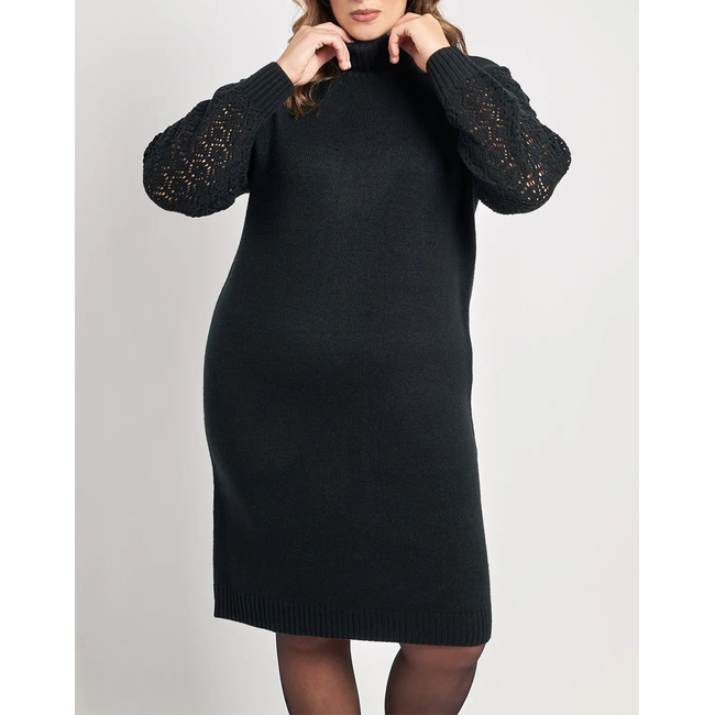 Product PARABITA Knitted rollneck dress with knitted lace on the sleeves base image