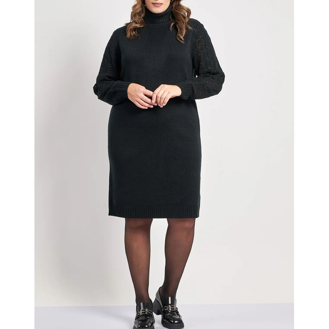 Product PARABITA Knitted rollneck dress with knitted lace on the sleeves base image