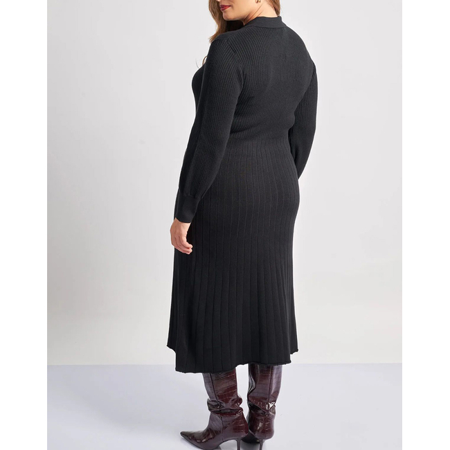 Product PARABITA Φόρεμα πλεκτό ριπ με γιακά polo base image