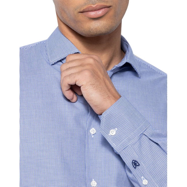 Product THE BOSTONIANS  SHIRT CHESTER TWILL CUSTOM FIT Micro Check TWILL Semi-rex Custom FIT base image