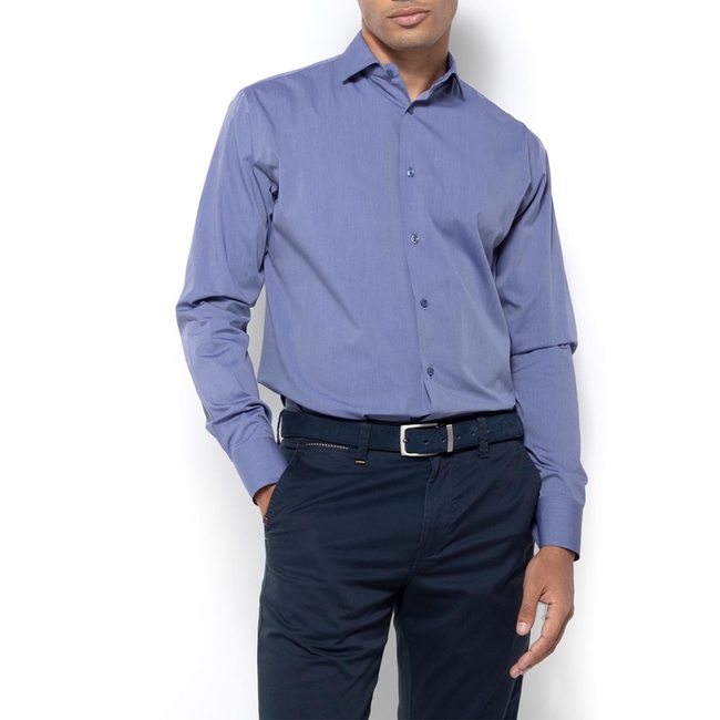 Product THE BOSTONIANS  ΠΟΥΚΑΜΙΣΟ ΠΟΠΛΙΝΑ CUSTOM FIT Plain POPLIN Semi-rex Custom FIT base image