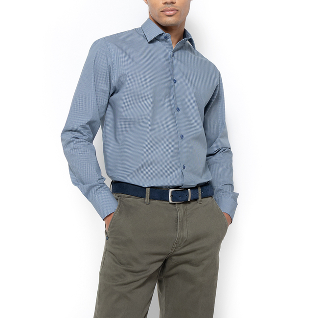 Product THE BOSTONIANS  ΠΟΥΚΑΜΙΣΟ CHARLES ΠΟΠΛΙΝΑ CUSTOM FIT Patterned POPLIN Semi-rex Custom FIT base image