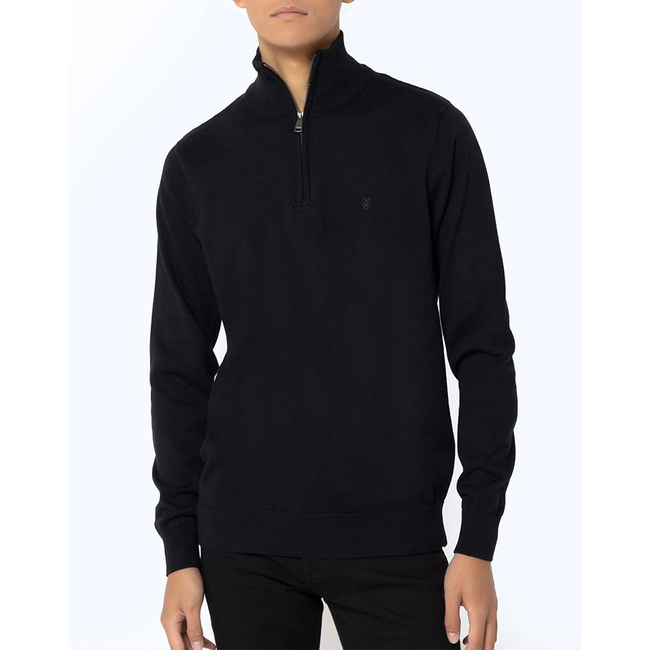 Product THE BOSTONIANS ΠΛΕΚΤΟ ΒΑΜΒΑΚΕΡΟ HALF-ZIP REGULAR FIT base image