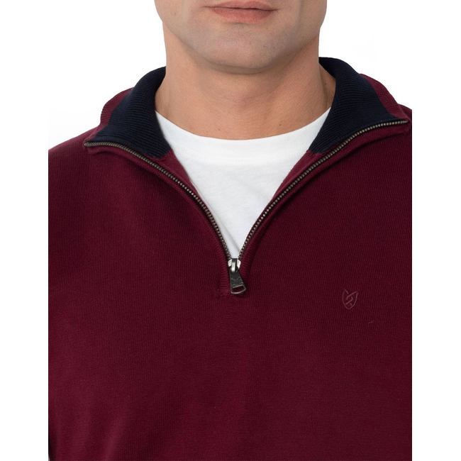 Product THE BOSTONIANS ΠΛΕΚΤΟ ΒΑΜΒΑΚΕΡΟ HALF-ZIP REGULAR FIT base image