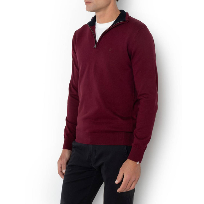 Product THE BOSTONIANS ΠΛΕΚΤΟ ΒΑΜΒΑΚΕΡΟ HALF-ZIP REGULAR FIT base image