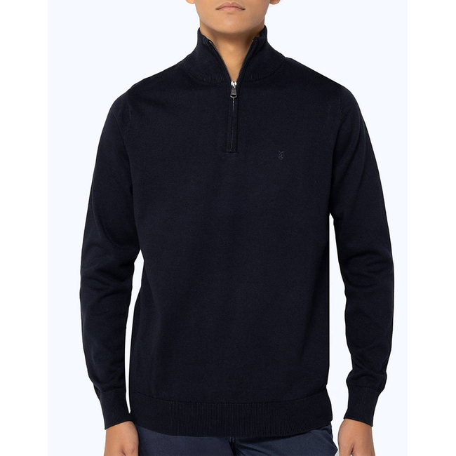 Product THE BOSTONIANS ΠΛΕΚΤΟ ΒΑΜΒΑΚΕΡΟ HALF-ZIP REGULAR FIT base image