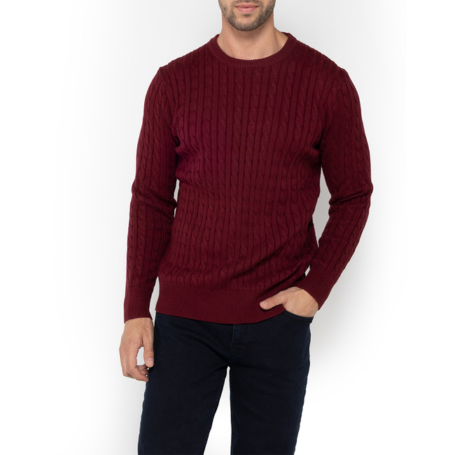 Product THE BOSTONIANS COTTON CABLE KNIT REGULAR CREWNECK base image