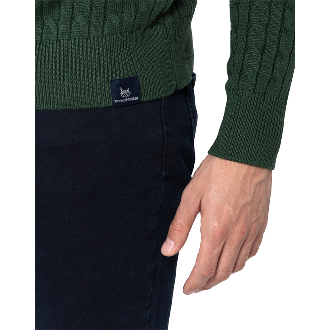 Product THE BOSTONIANS ΠΛΕΚΤΟ ΒΑΜΒΑΚΕΡΟ CABLE ΛΑΙΜΟΚΟΨΗ REGULAR base image