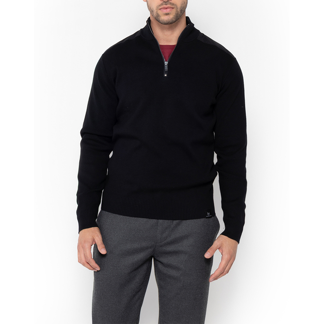 Product THE BOSTONIANS ΠΛΕΚΤΟ ΒΑΜΒΑΚΕΡΟ HALF-ZIP REGULAR FIT base image