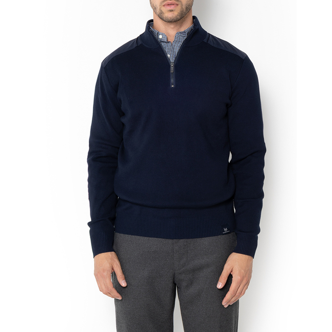 Product THE BOSTONIANS KNITTED COTTON HALF-ZIP REGULAR FIT base image