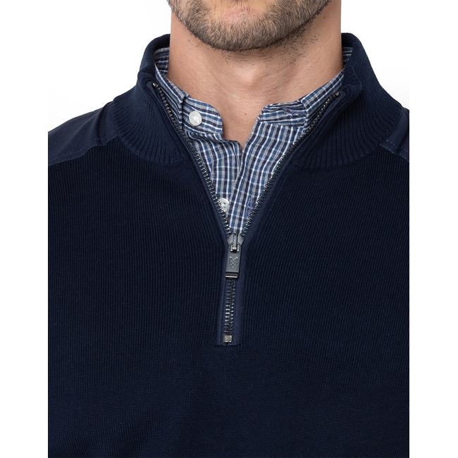 Product THE BOSTONIANS KNITTED COTTON HALF-ZIP REGULAR FIT base image