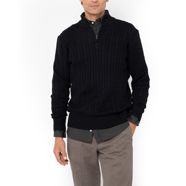 Product THE BOSTONIANS ΠΛΕΚΤΟ ΒΑΜΒΑΚΕΡΟ HALF-ZIP REGULAR FIT base image