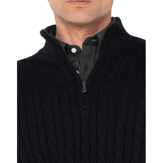 Product THE BOSTONIANS ΠΛΕΚΤΟ ΒΑΜΒΑΚΕΡΟ HALF-ZIP REGULAR FIT base image