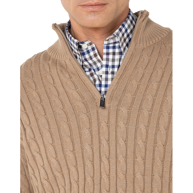 Product THE BOSTONIANS KNITTED COTTON HALF-ZIP REGULAR FIT base image